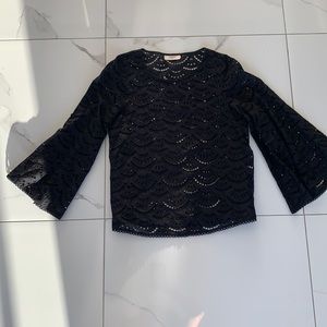 Black flare sleeve top